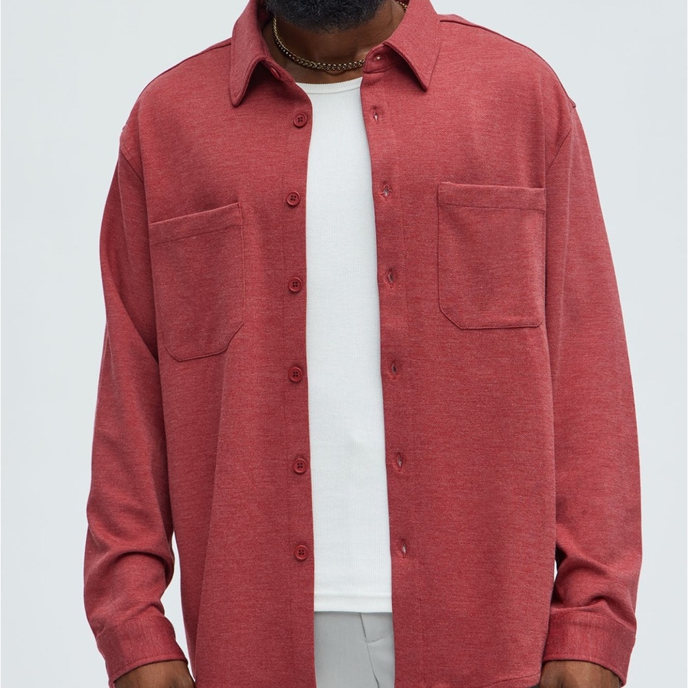 Red Button-Up Shirt